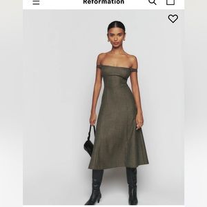 The reformation Stratford dress in black check size 2